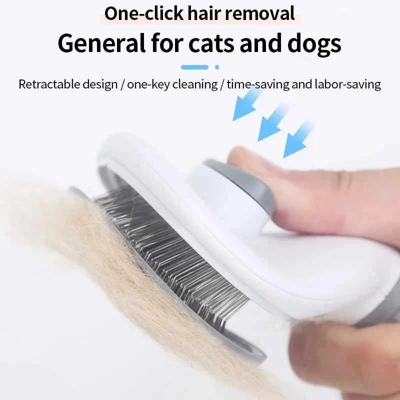 Self-cleaning Pet Hair Remove Comb Cat Slicker Brush Pet Hair Removal Comb For Cats Grooming Brushes Dog Combs Cat Accessories - MeLife GloBazzar