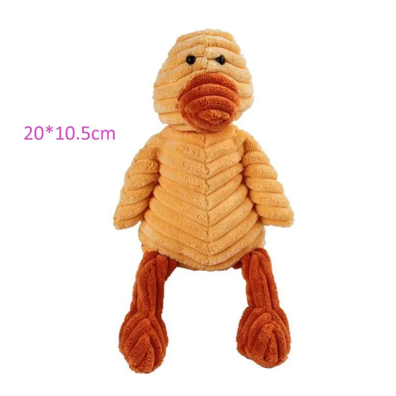 Plush Dog Toy Animals Shape Bite Resistant Squeaky Corduroy Dog Toys for Small Puppy to Large Dog Pets Training Accessories - MeLife GloBazzar