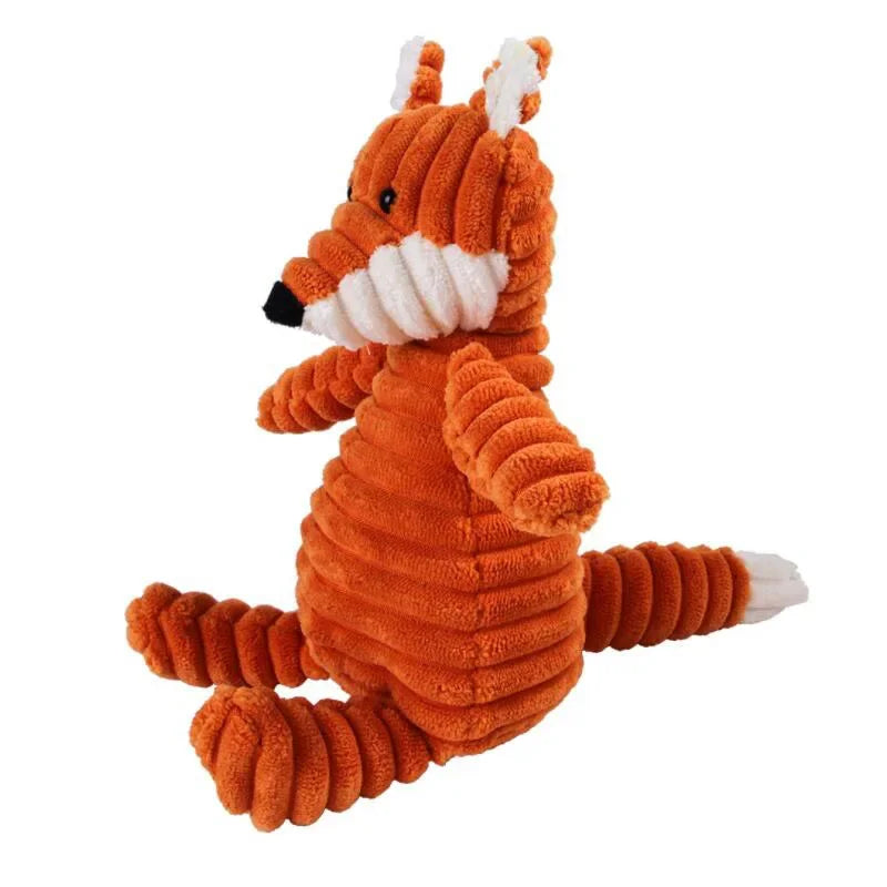 Plush Dog Toy Animals Shape Bite Resistant Squeaky Corduroy Dog Toys for Small Puppy to Large Dog Pets Training Accessories - MeLife GloBazzar