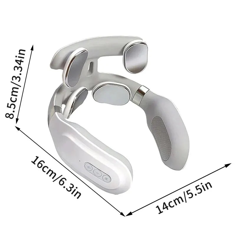 Neck Massage Machine 4 Head And Neck Protection Heating Machines Breathing Light Vibration Hot Compress Cervical Spine Machine - MeLife GloBazzar