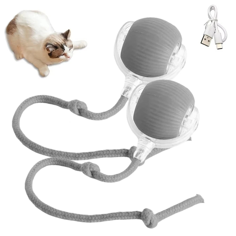 1/2PCS Interactive Cat Toys Ball Auto Electric Rolling Ball Toys for Cats/Kitty Pets Smart Automatic Teaser USB Rechargeable - MeLife GloBazzar