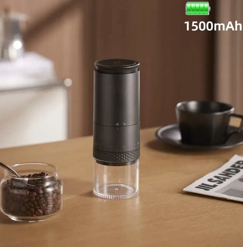 New Electric Coffee Grinder 1500mAh Conical Coffee Burr Grinder Externally Adjustable Bean Grinding Machine Kaffe Bohnen Grinder