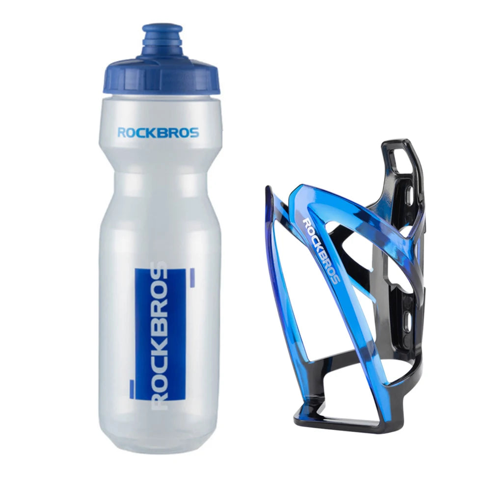 ROCKBROS Bicycle Water Bottle Plastic Outdoor Running Sports Squeeze Mug Cycling Kettle Bike Cup with Bottle Bracket