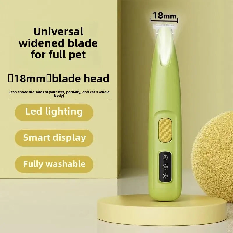 New Dog Paw Trimmer with LED Light Fully Waterproof Pet Hair Trimmer with LED Display Dog Clippers for Grooming 18mm Widen Blade - MeLife GloBazzar