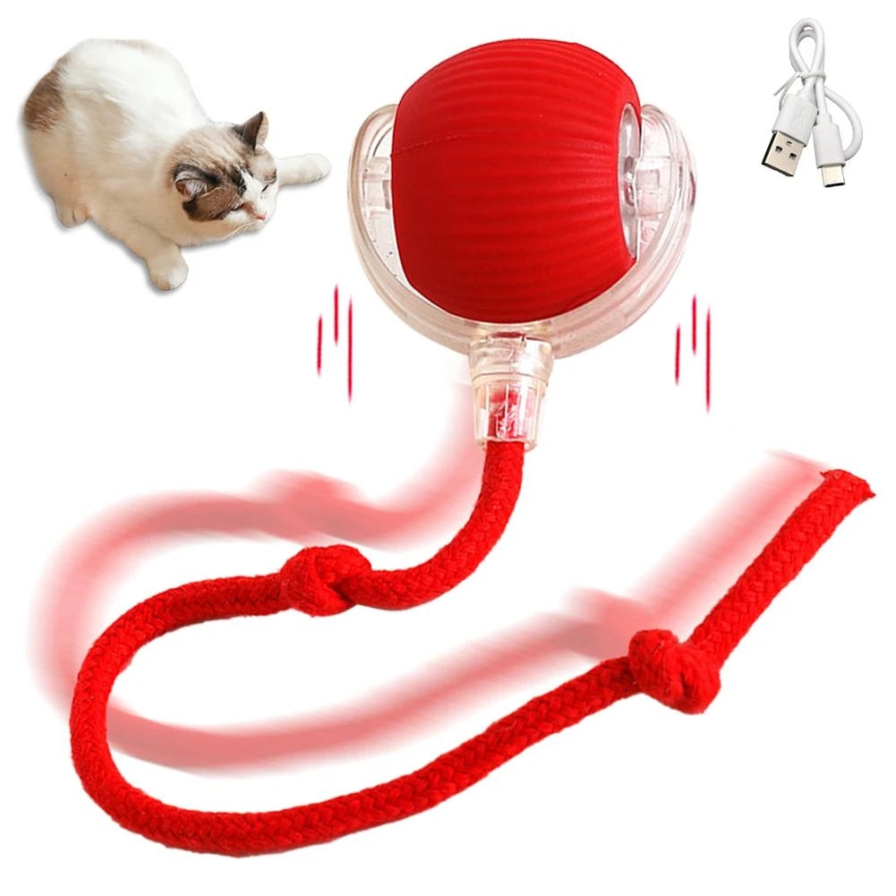 1/2PCS Interactive Cat Toys Ball Auto Electric Rolling Ball Toys for Cats/Kitty Pets Smart Automatic Teaser USB Rechargeable - MeLife GloBazzar