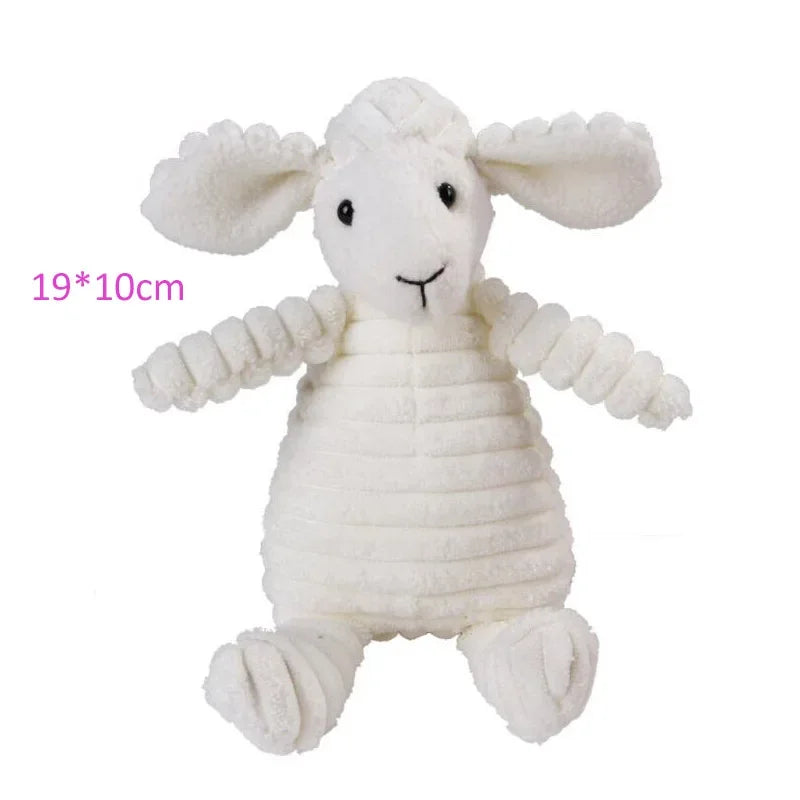 Plush Dog Toy Animals Shape Bite Resistant Squeaky Corduroy Dog Toys for Small Puppy to Large Dog Pets Training Accessories - MeLife GloBazzar