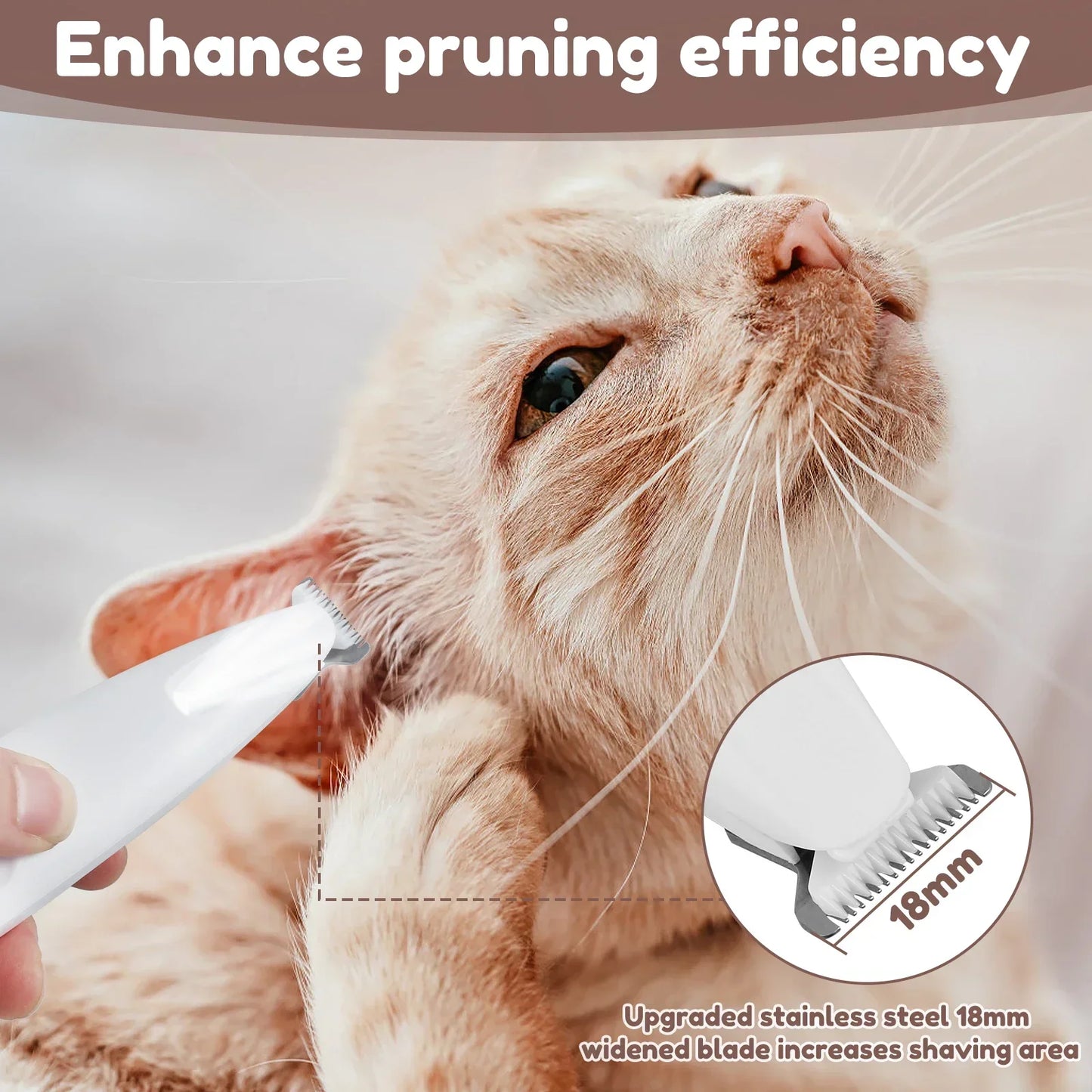 New Dog Paw Trimmer with LED Light Fully Waterproof Pet Hair Trimmer with LED Display Dog Clippers for Grooming 18mm Widen Blade - MeLife GloBazzar