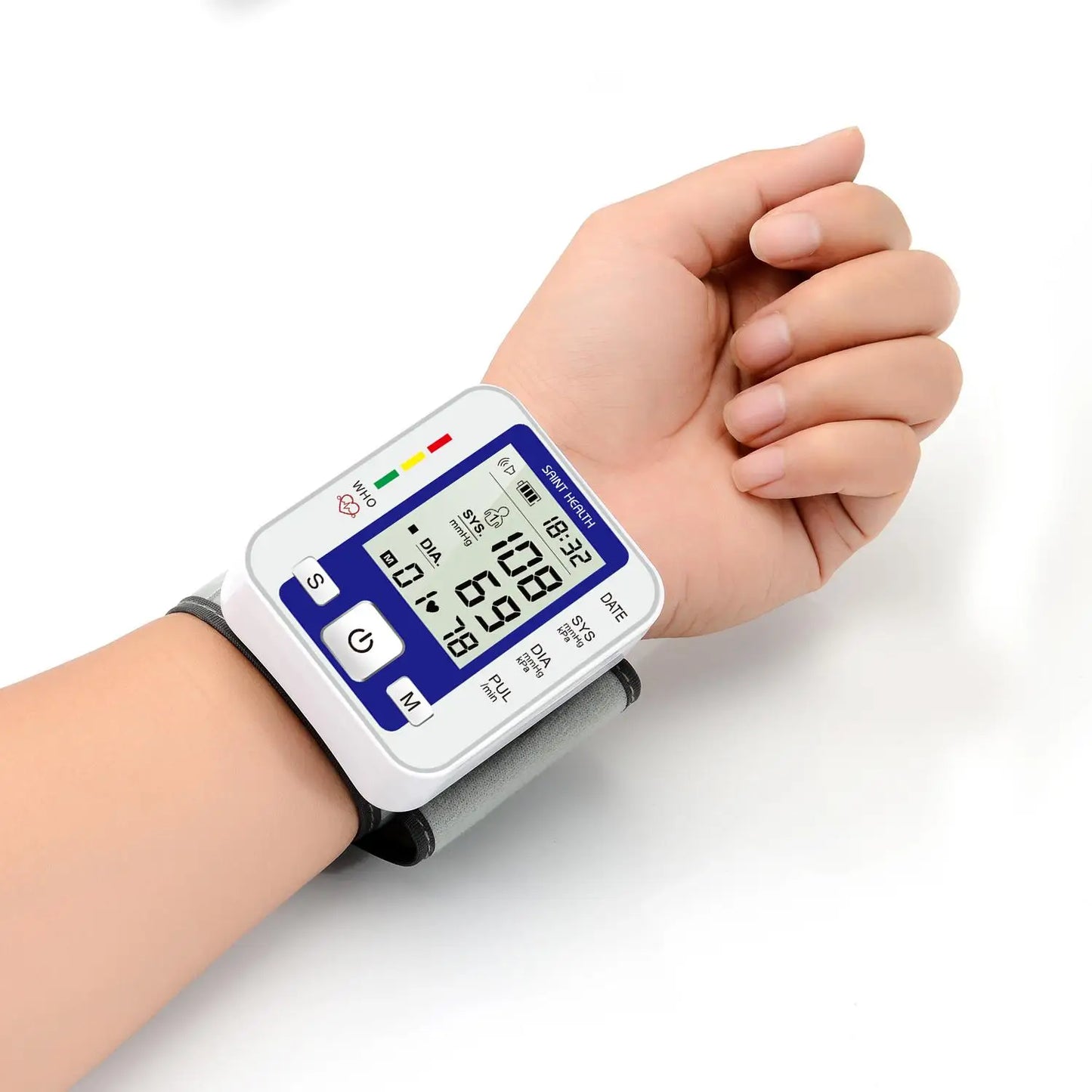 Electric Wrist Blood Pressure Monitor Portable tonometer health care bp Digital Blood Pressure Monitor meters sphygmomanometer