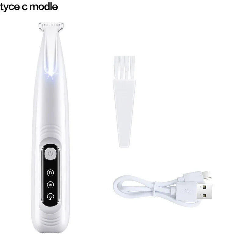 New Dog Paw Trimmer with LED Light Fully Waterproof Pet Hair Trimmer with LED Display Dog Clippers for Grooming 18mm Widen Blade - MeLife GloBazzar