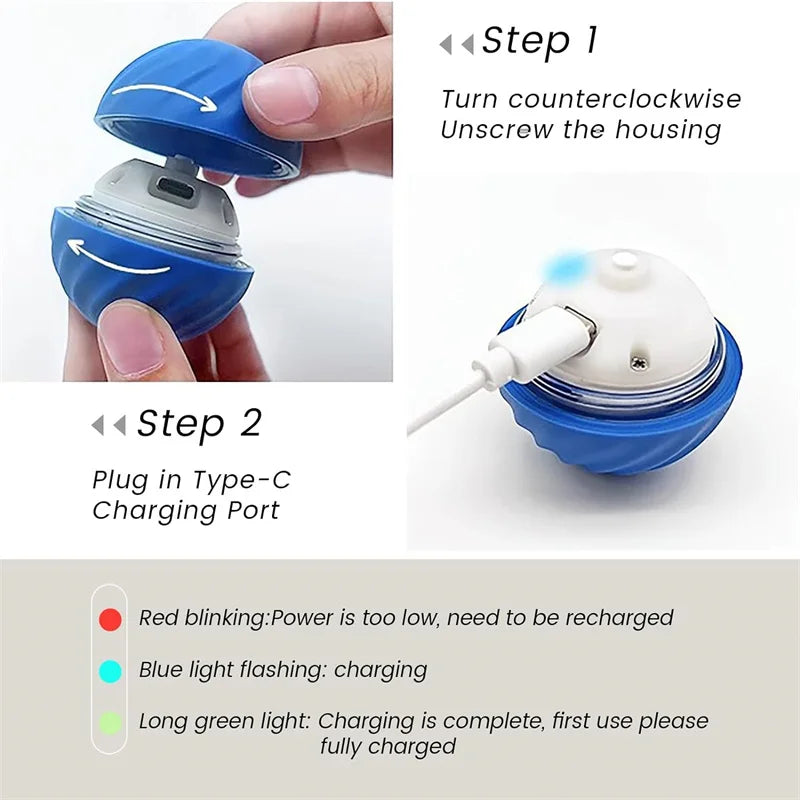 Smart Dog Toy Ball Electronic Interactive Pet Toy Moving Ball USB Automatic Moving Bouncing for Puppy Birthday Gift Cat Products - MeLife GloBazzar