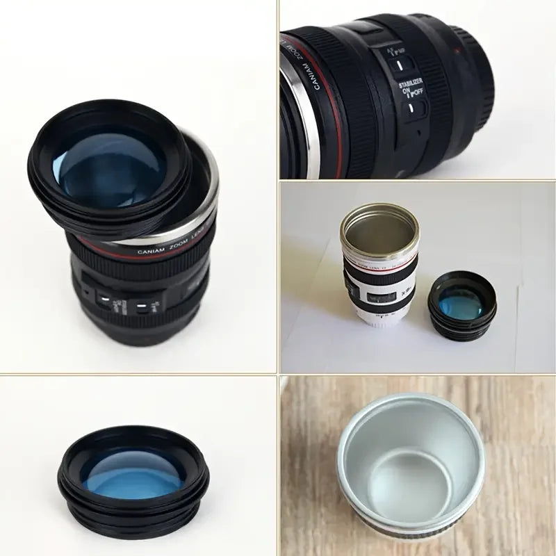 Camera Len Coffee Mug, Travel Coffee Photographer Tumbler, Excellent Gift for Photographer