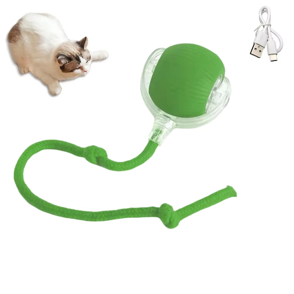 1/2PCS Interactive Cat Toys Ball Auto Electric Rolling Ball Toys for Cats/Kitty Pets Smart Automatic Teaser USB Rechargeable - MeLife GloBazzar