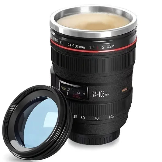 Camera Len Coffee Mug, Travel Coffee Photographer Tumbler, Excellent Gift for Photographer